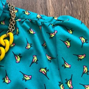 Turquoise Bird Blouse
